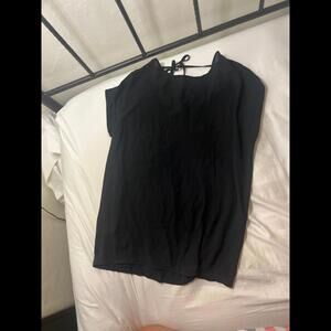 Loft black flowy tie back blouse xxsp